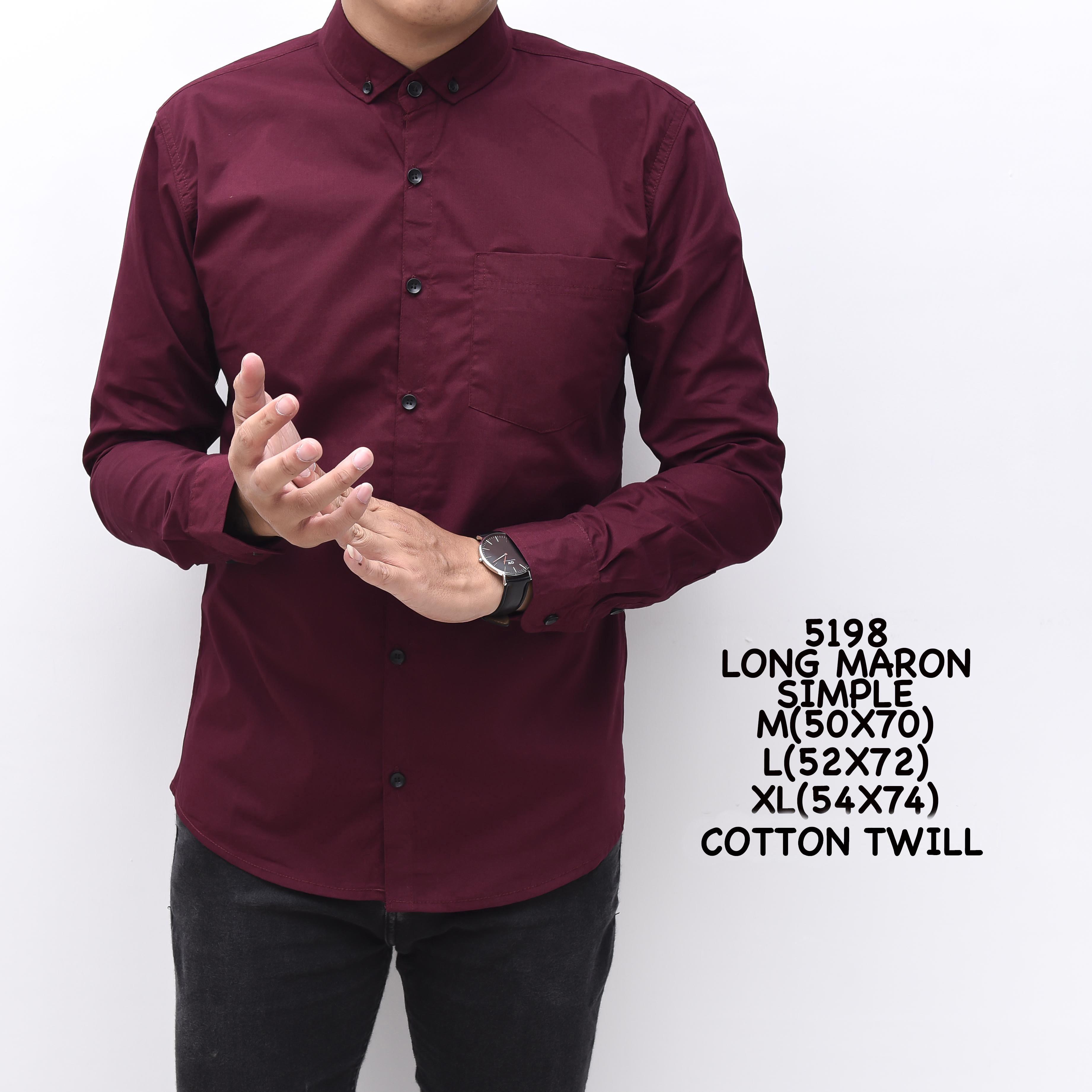 Kemeja Panjang Merah Marun fashion kantor murah distro