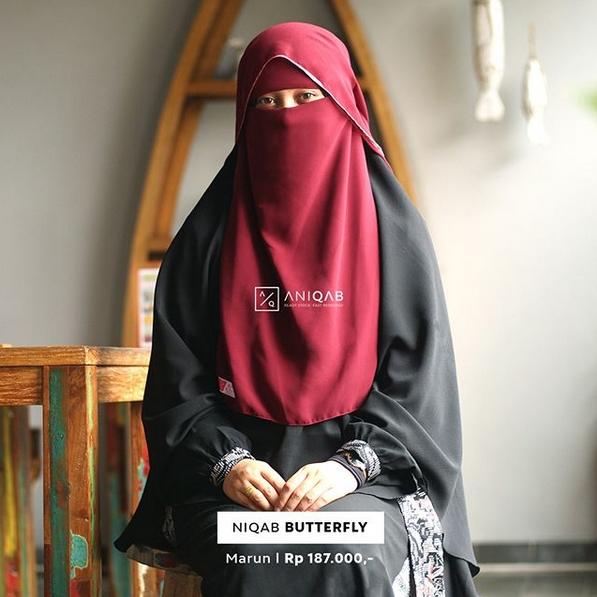 cadar/ niqob butterfly/ kupu- kupu cantik bahan ceruti babydoll eksklusif by Anizah Khimar