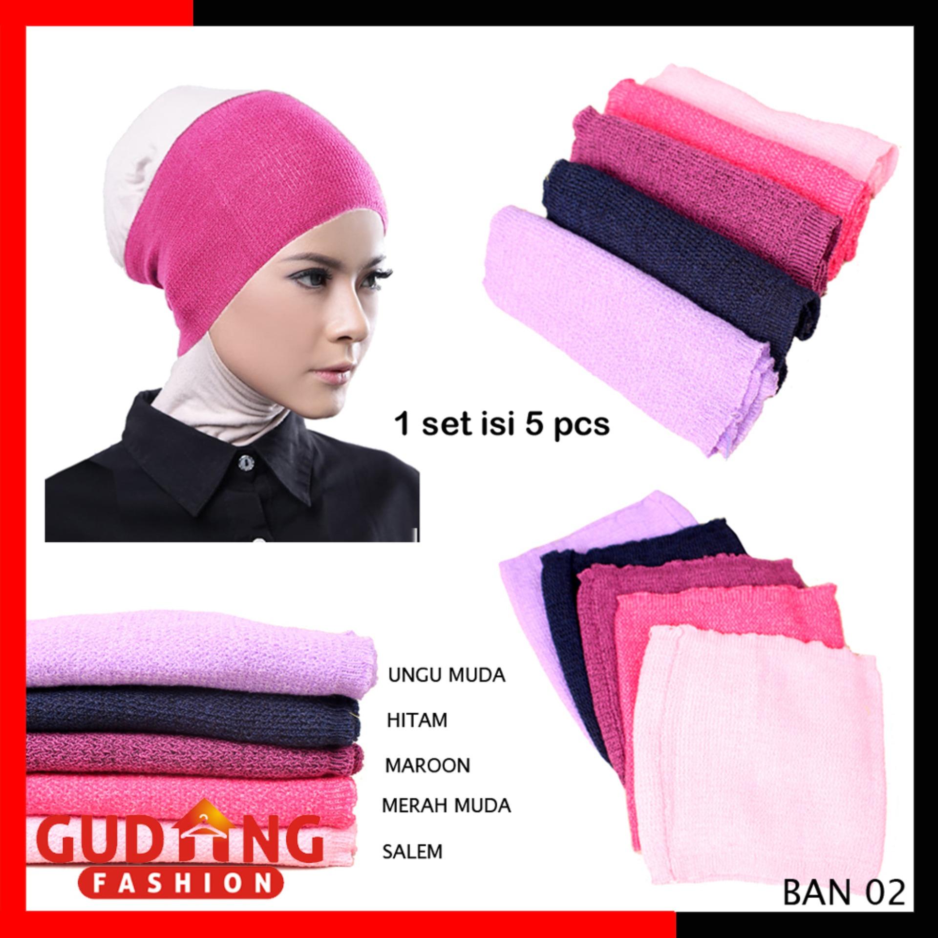 Gudang Fashion - Bandana Rajut 2 Warna Isi 5 Pcs - Kombinasi Warna