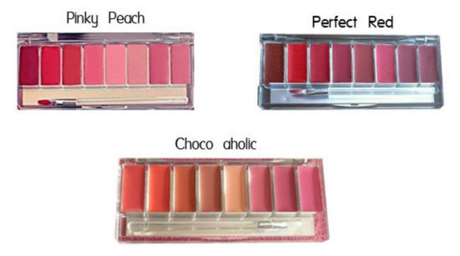 WARDAH LIP PALETTE (PINKY PEACH, CHOCOAHOLIC, PERFECT RED) Set & Palette Makeup Promo