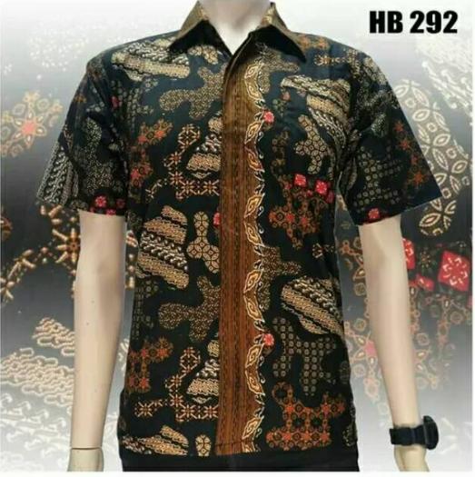 KEMEJA BATIK BATIK PEKALONGAN KEMEJA HEM BATIK PENDEK EKSLUSIF MURAH KEREN - BATIK HB 292