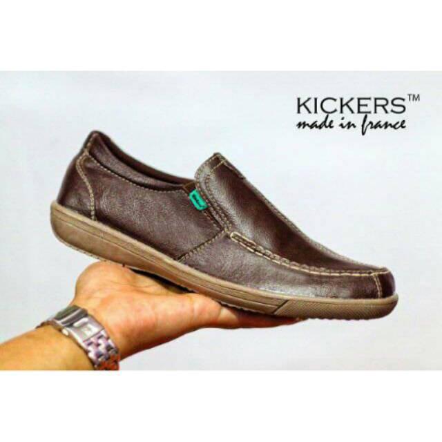 Sepatu kickers BEST SELLER jordan kulit asli coklat slop promo ramadhan lebaran bulan suci puasa men