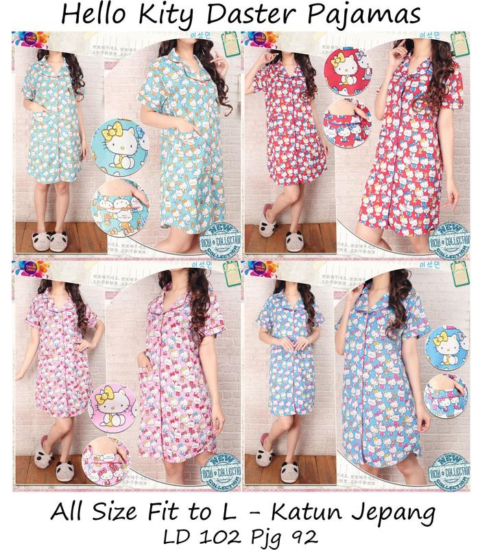 HELLO KITTY DASTER PIYAMA PAJAMAS BAJU TIDUR DRESS TIDUR WANITA DEWASA