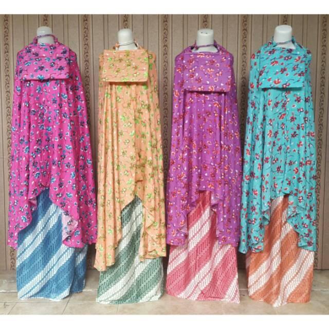 Mukenah batik, mukenah arab bahan rayon high quality ukuran jumbo harga termurah dingin dan nyaman