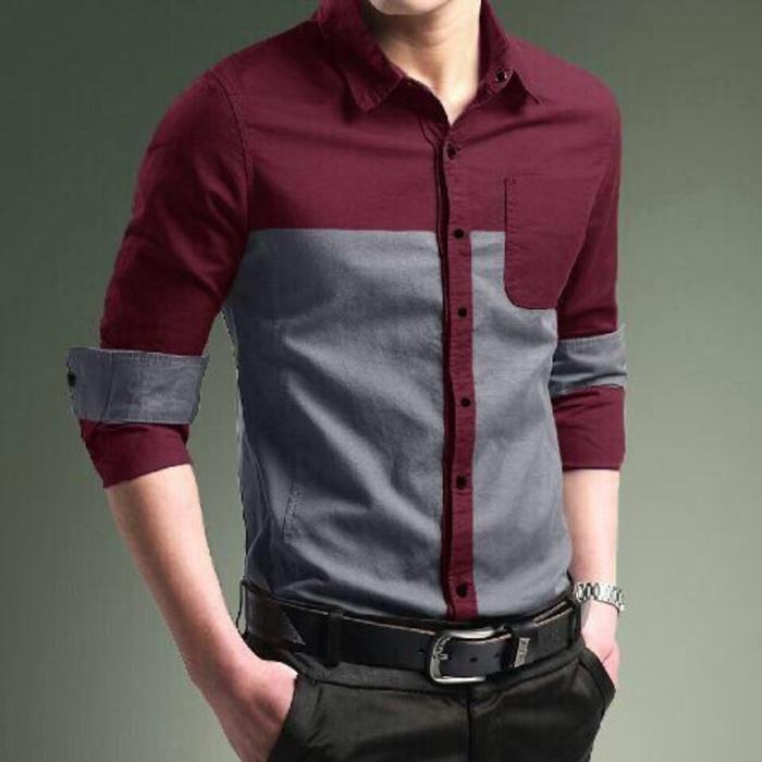 New Item! Pakaian Pria Kemeja Slim Fit Lengan Panjang C3Kode Dhala-FASH389