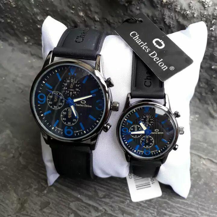 Charles Delon - Jam Tangan Couple - Strap Karet -C1669