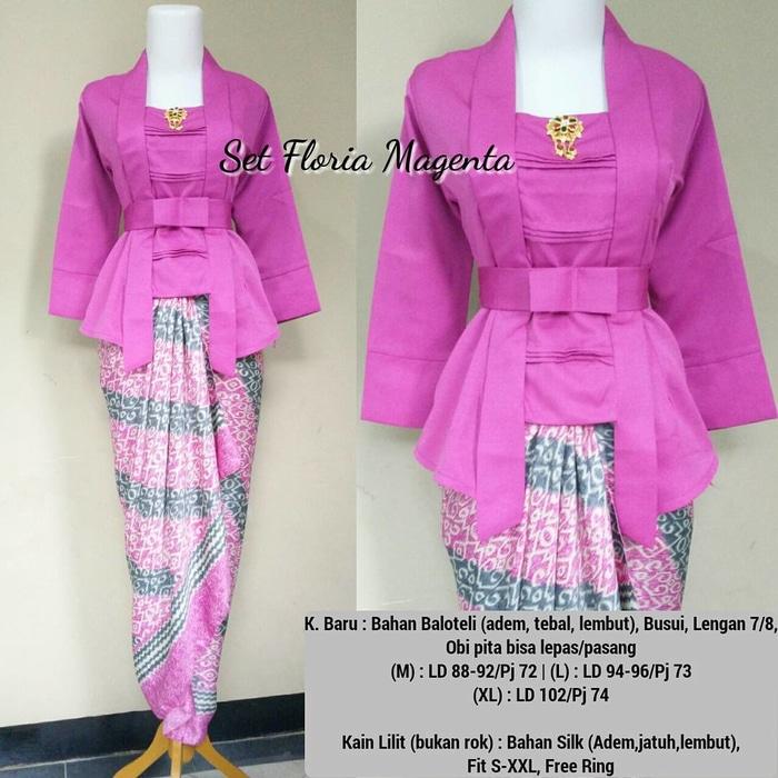 Setelan Kebaya Floy Kutu Baru Magenta