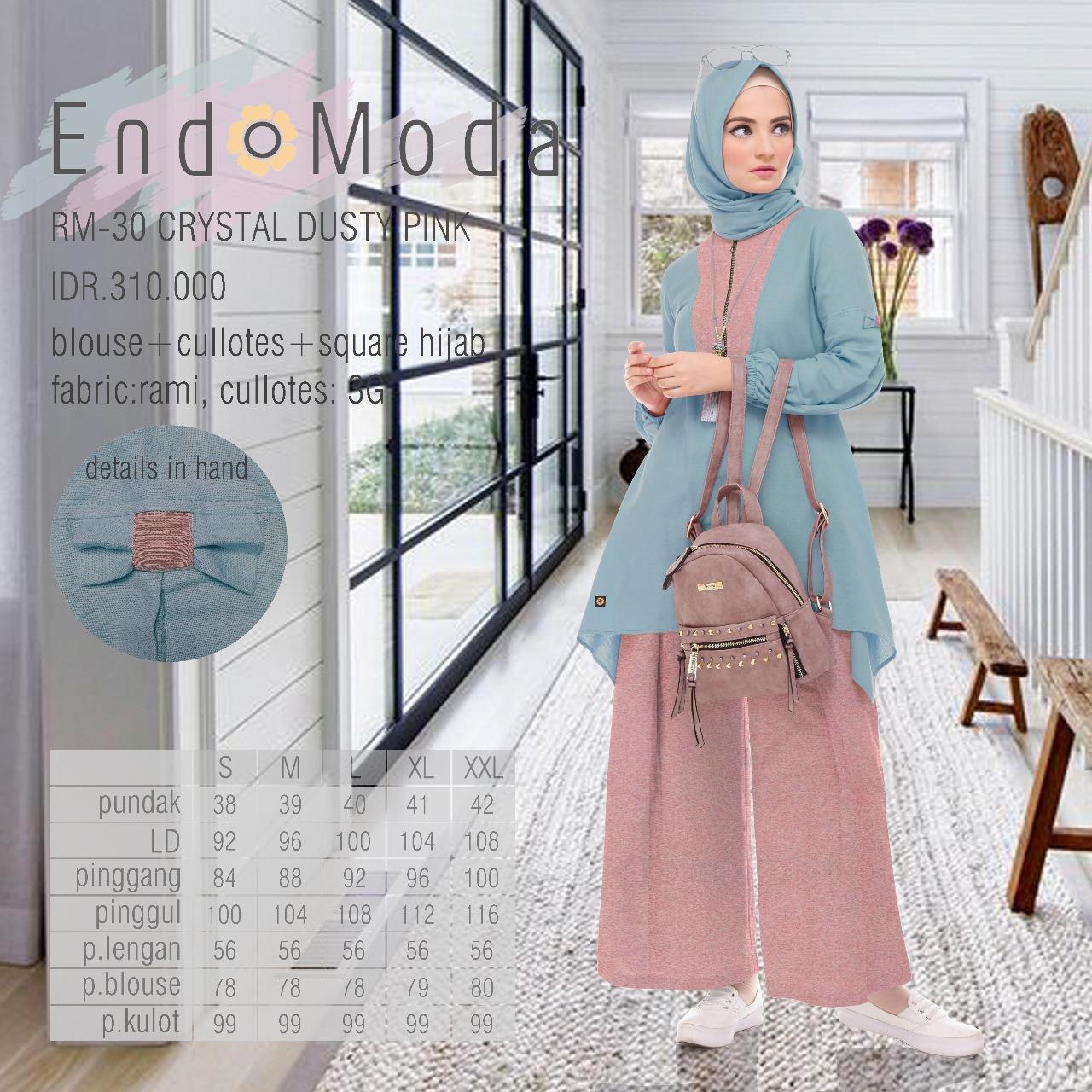 Setelan Kulot Endomoda RM 30 Crystal Dunty Pink