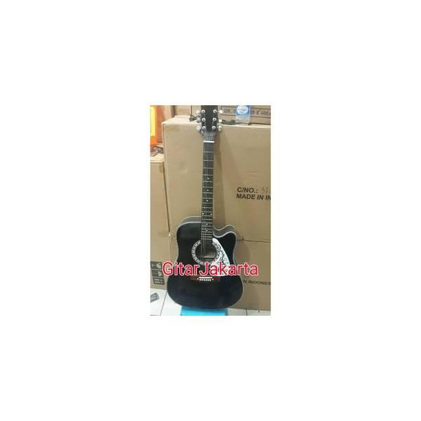 Gitar Akustik Yamaha Jumbo Hitam Murah Jakarta Buat Pemula Belajar