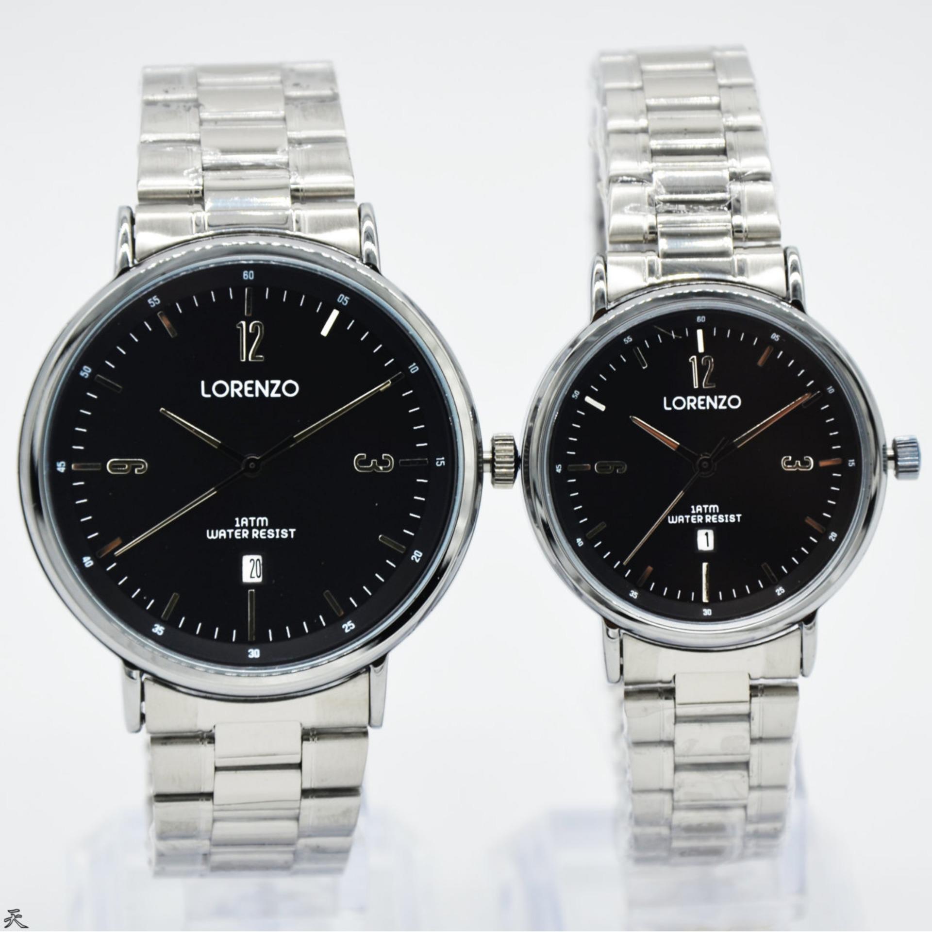 Buy & Sell Cheapest UXCELL M6 316 Best Quality Product Deals Lorenzo 1025ML Jam Tangan Pria Cowok Stainless Steel Silver Hitam