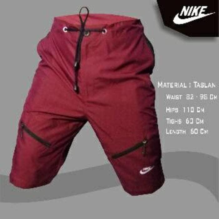 Celana Training / Lari / Fitnes / Running Taslan Nike Maroon Merah - lLDg0p