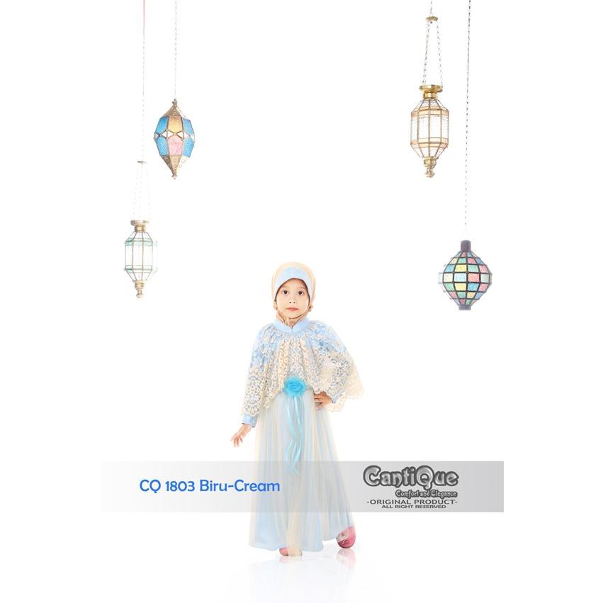 CantiQue busana muslim anak CQ 1803 Biru salem mewah elegant nyaman baju lebaran