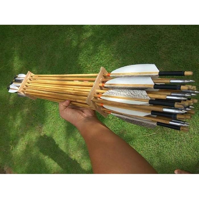 PROMO TERMURAH!! ARROW BULU KALKUN KOMBINASI ENTOK ANAK PANAH BAMBU POINT - BUKAN RAMIN/FIBER/CARBON