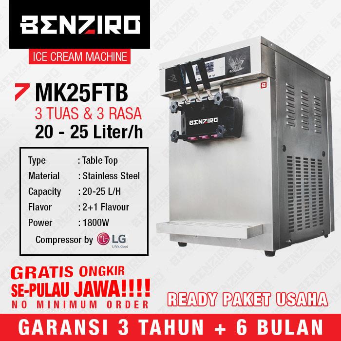 Mesin Es Krim 3 Tuas MK25-FTB Bergaransi 3thn + 6Bln | BENZIRO