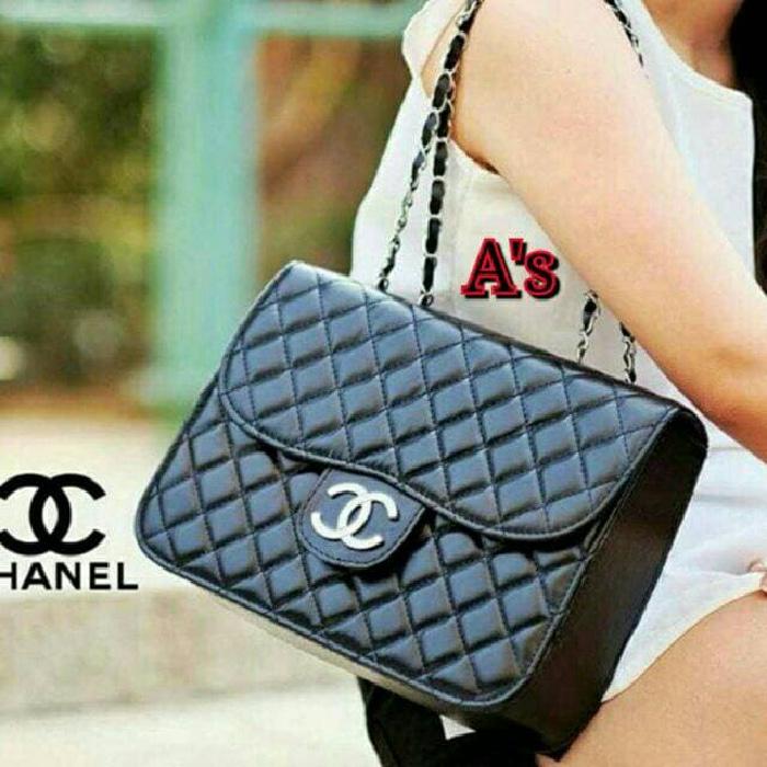 Tas box chanel black,tas wanita murah,slingbag polos,promo,sale,Ps - vHVepI