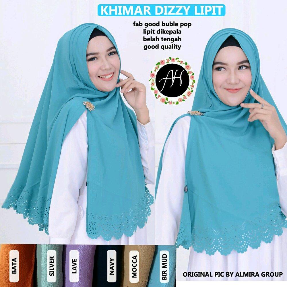 Kerudung Syar'i Bergo Khimar Syria Dizzy Lipit Polos Instan Crept Faimstore Hijab Jilbab Instan Creepe