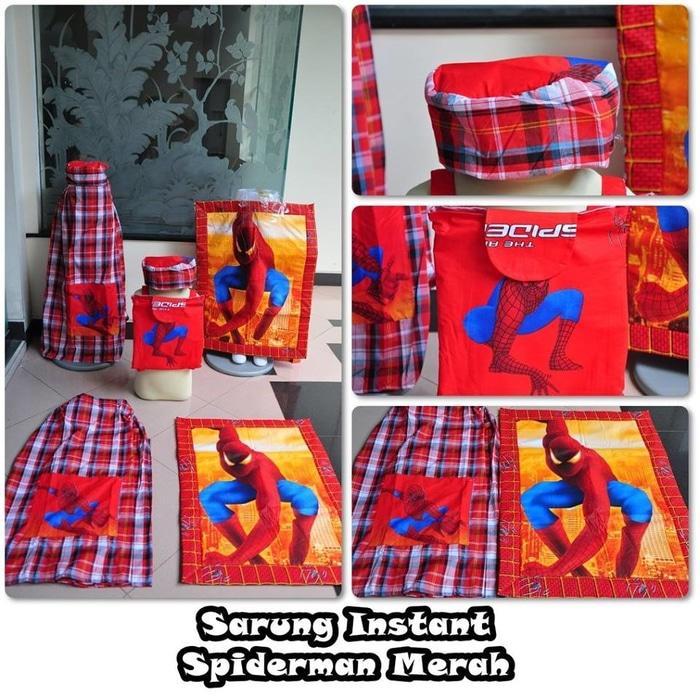 Set sarung spiderman (S) - MERAH / PERLENGKAPAN SHOLAT / ALAT SHOLAT / SARUNG / SARUNG ANAK / SARUNG KARAKTER ANAK / SARUNG ANAK MURAH / SARUNG ANAK BERKUALITAS / BEST SELLER
