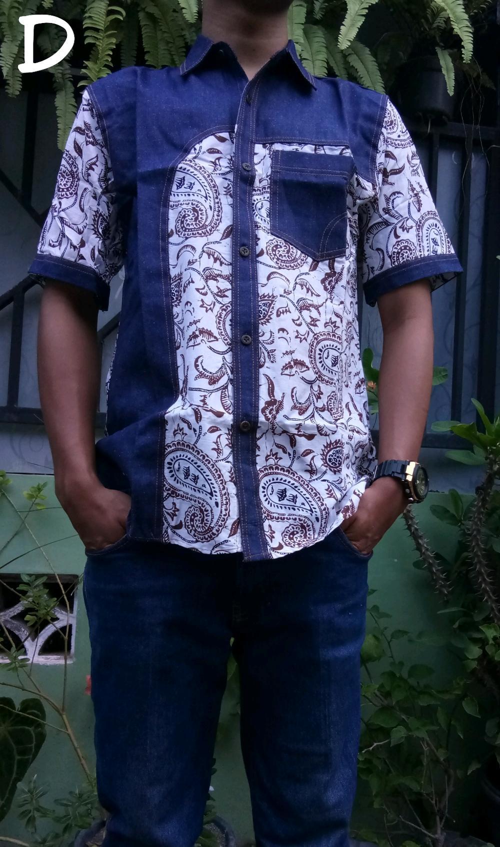 sale jual murah kemeja hem batik kombinasi jeans D