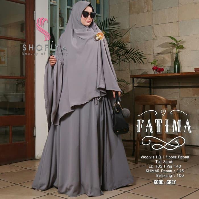 Gamis Syari Polos Modern Baju Muslim Wanita Kekinian Longdress FATIMA