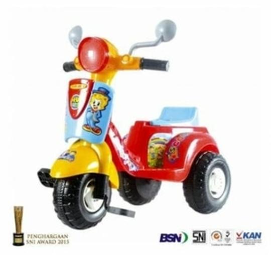 Mainan anak sepeda roda 3 sepeda anak mobil dorong vespa scooter shp