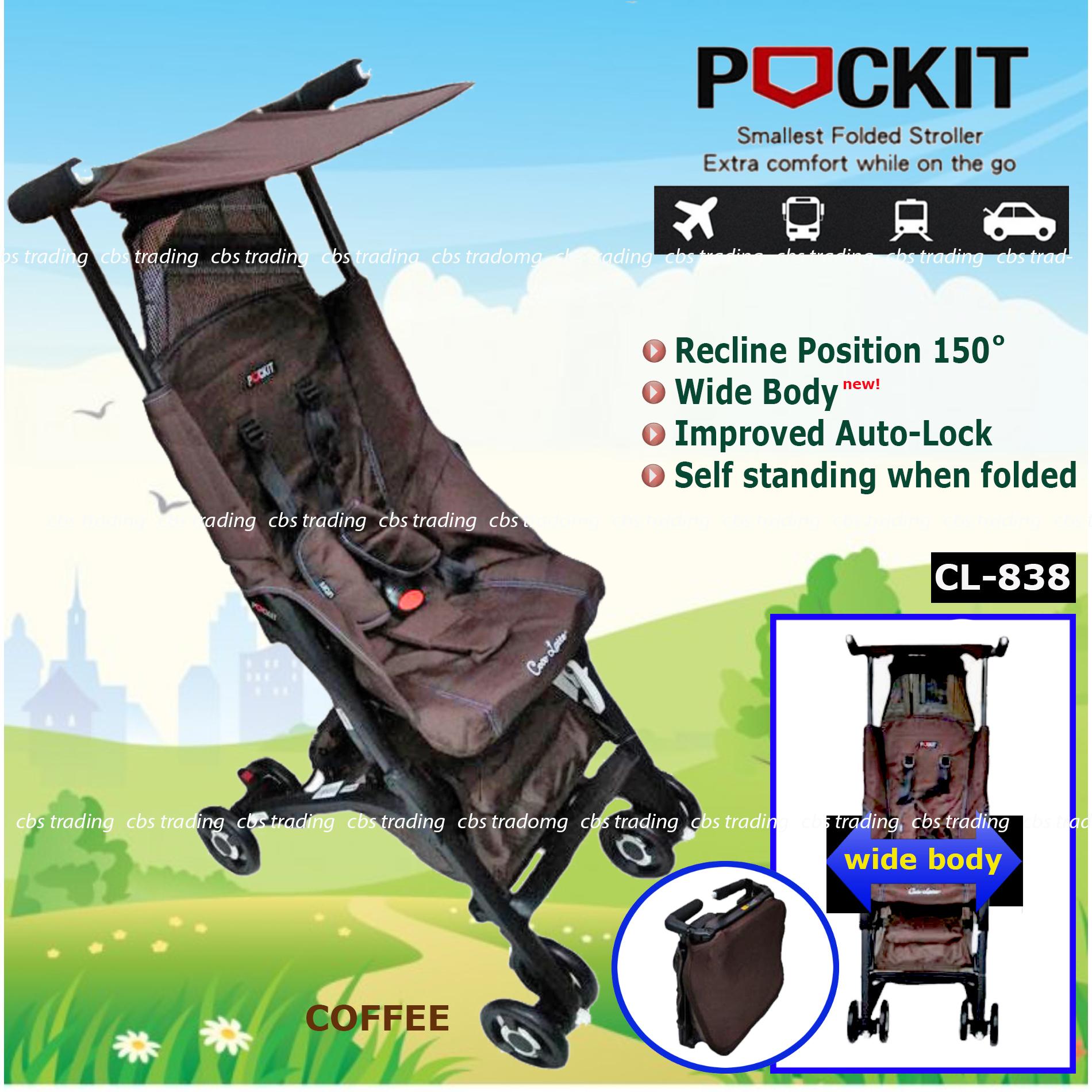 Cocolatte Stroller CL-838 New Reclining Pockit - Kereta Dorong Bayi - Coffee