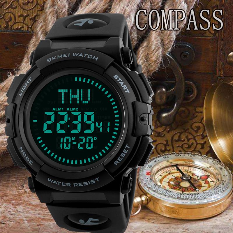 SKMEI Merek Militer Mewah LED Olahraga Jam Tangan Tentara Jam Tangan Laki-laki Jam Digital 1290 -Intl