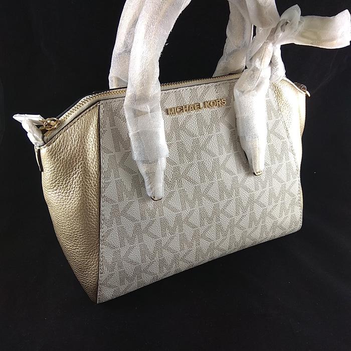 TAS MICHAEL KORS ORIGINAL - MK CIARA MEDIUM MESSENGER VANILLA GOLD