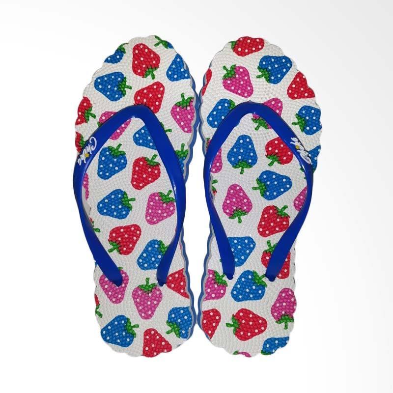 SANDAL JEPIT STRAWBERRY BIRU FASHION WANITA CANTIK TERMURAH TERLARIS HARGA GROSIR BERKUALITAS