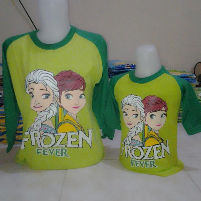 PROMO SALE - KAOS FROZEN HIJAU (DEWASA : S M L XL) KAOS ANAK KARAKTER FROZEN MURAH F001