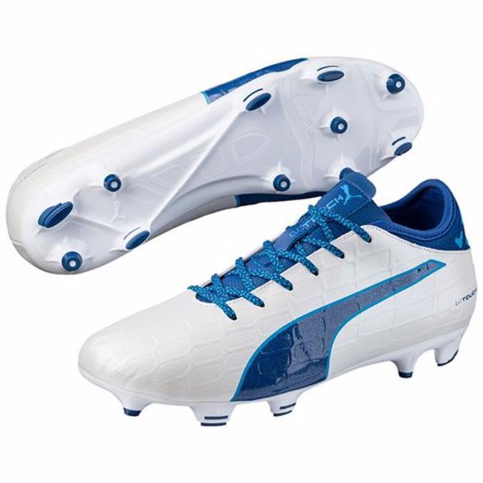 SEPATU BOLA PUMA ORIGINAL SOCCER EVOTOUCH 3 FG WHITE/BLUE MURAH - EWTQEG