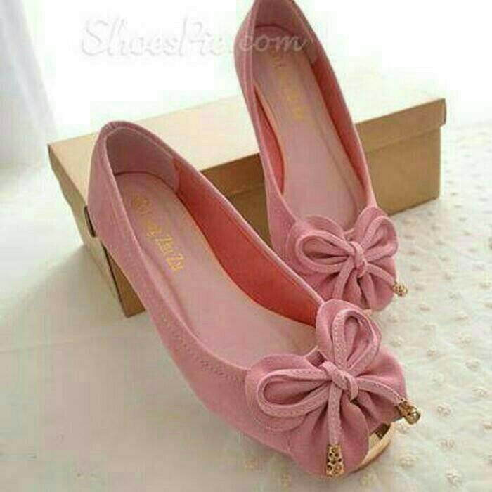 PCH sepatu wanita flatshoes kupu-kupu pink