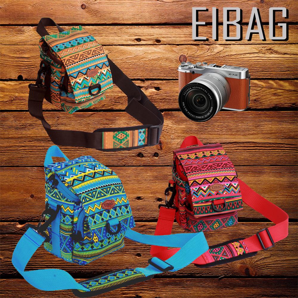 Tas Kamera Mirrorless Prosumer eiBag 1762 Motif Navajo Cokelat Muda