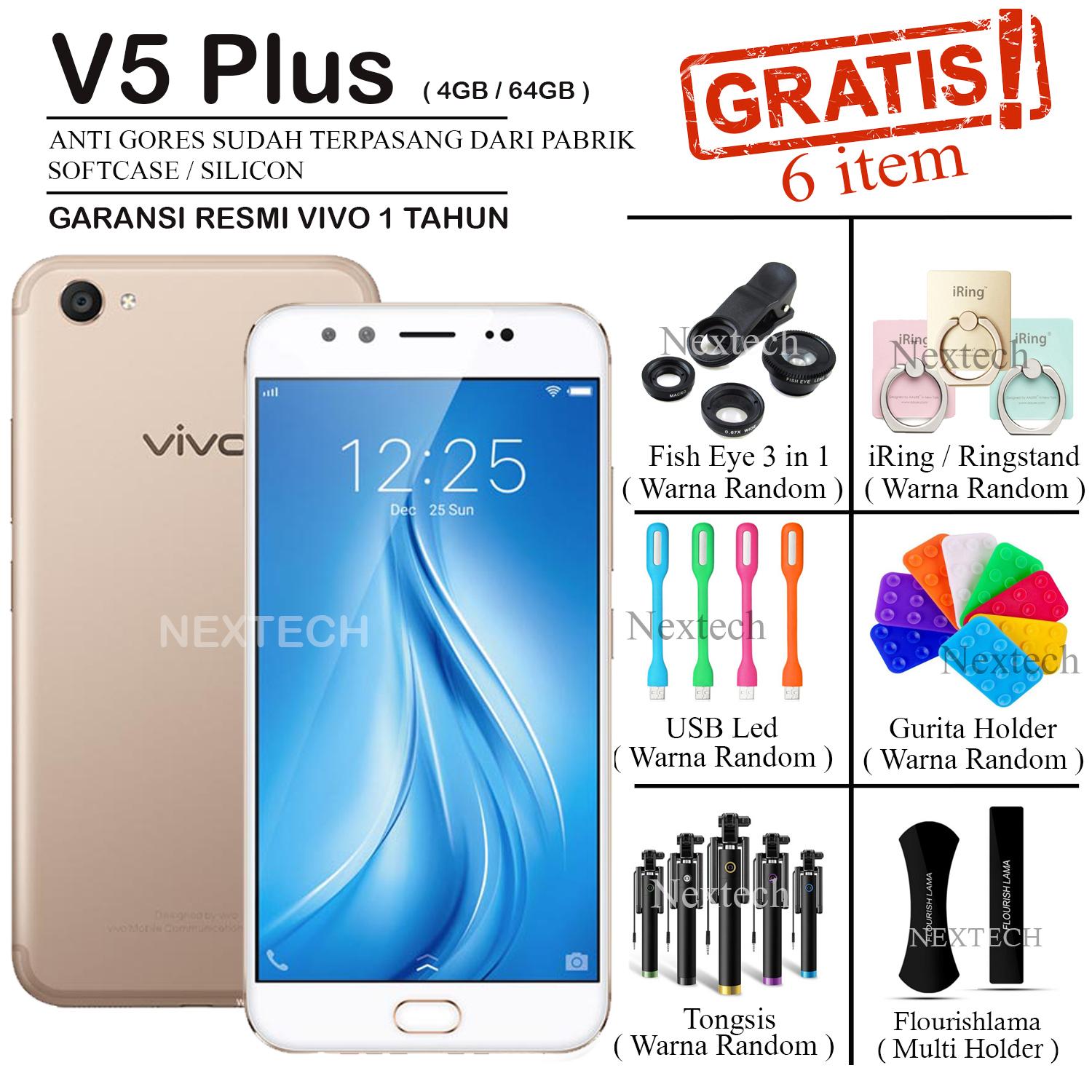 Vivo V5 Plus - Dual Front Camera - Support Bokeh - Ram 4GB - Rom 64GB - Crown Gold