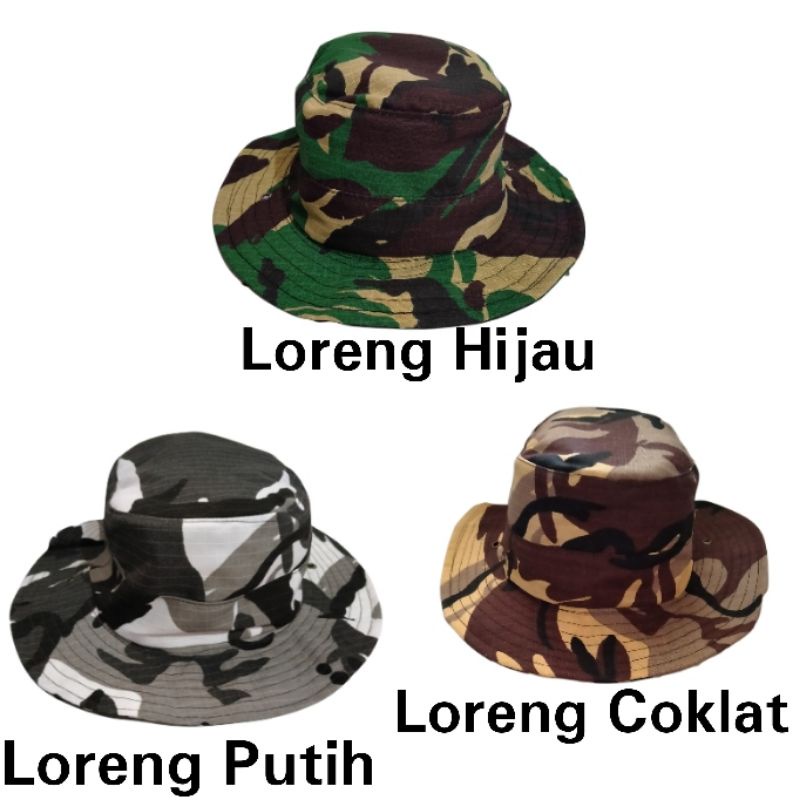 Fo. topi rimba loreng balik warna 