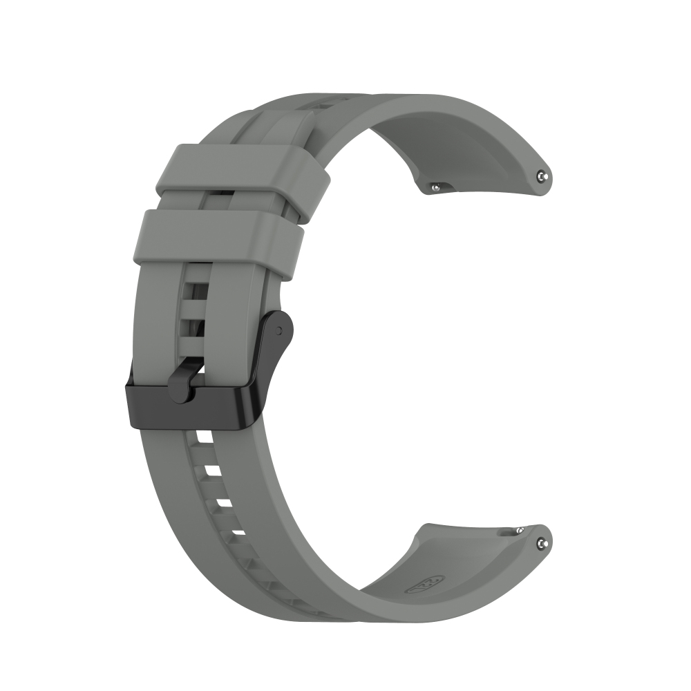 เปลี่ยนนาฬิกาสำหรับนาฬิกาHuawei GT2 Proสายนาฬิกาซิลิโคนสีดำหัวเข็มขัดเหล็ก22มม.