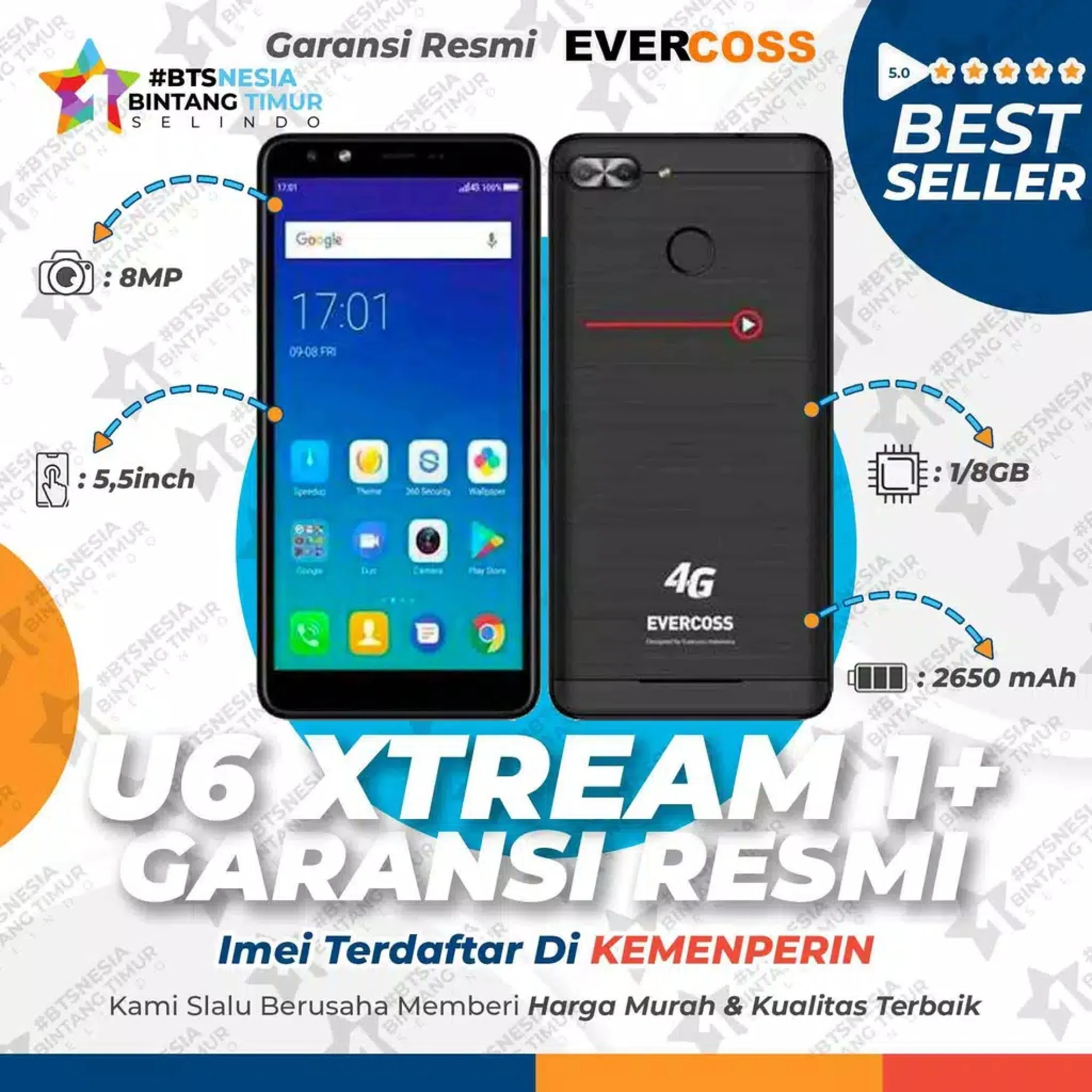 Gratis Youtube Tanpa Kuota 1 Tahun Evercoss U6 Xtream 1 Plus Ram 1gb Rom 8gb Garansi Resmi Lazada Indonesia