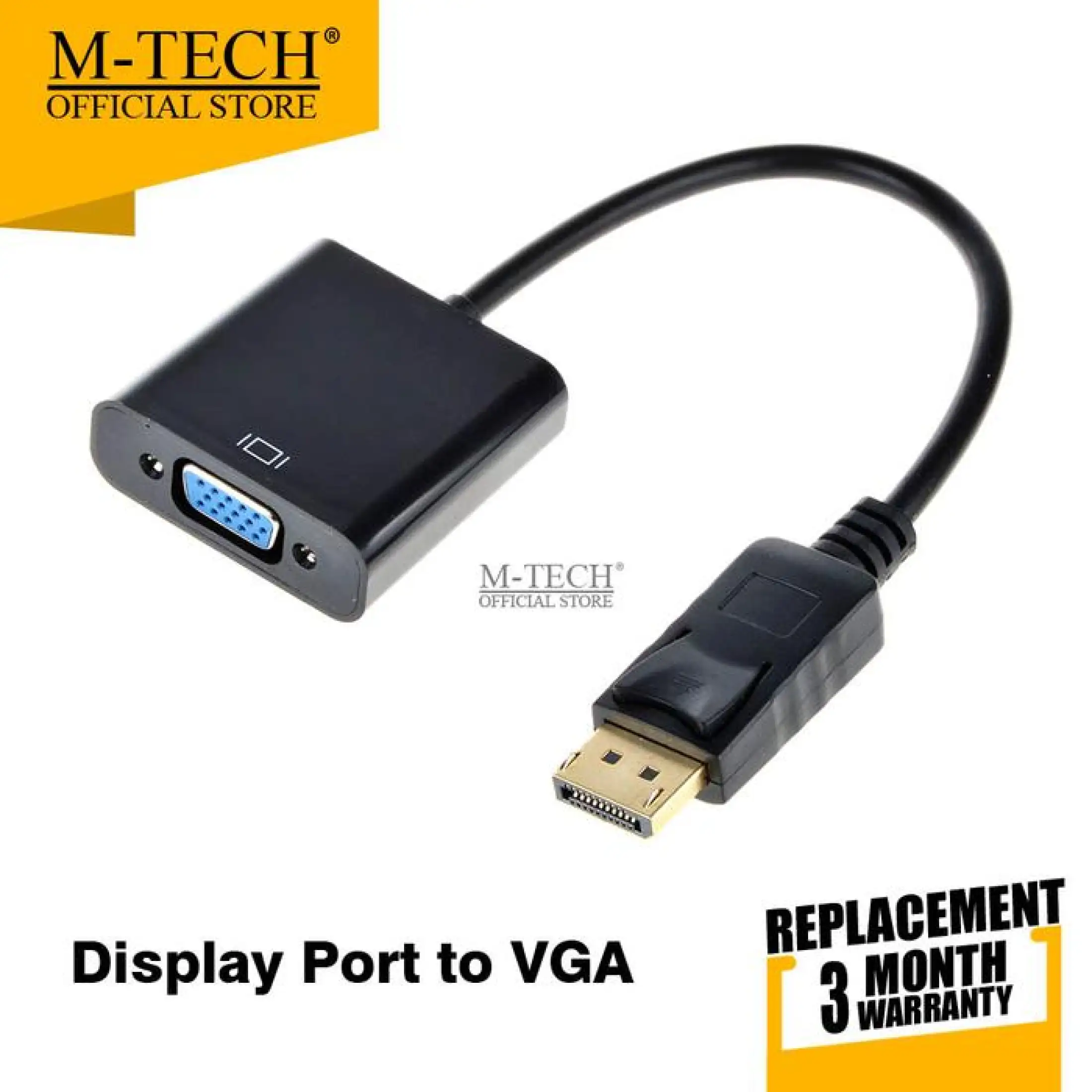 M Tech Original Converter Display Port To Vga Adapter Dp To Vga Lazada Indonesia
