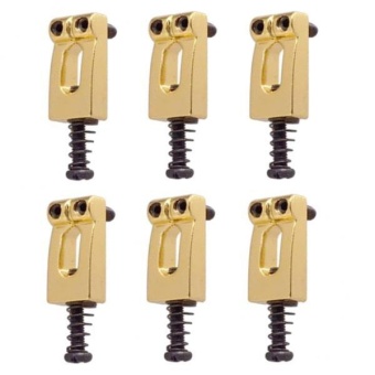 Gambar BolehDeals 6 Pieces Set Electric Guitar String Saddles Tune o maticBridge Gold   intl