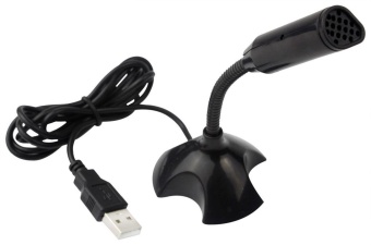 Gambar chechang USB 2.0 Desktop Mini Studio Speech Mic Microphone, Black  intl