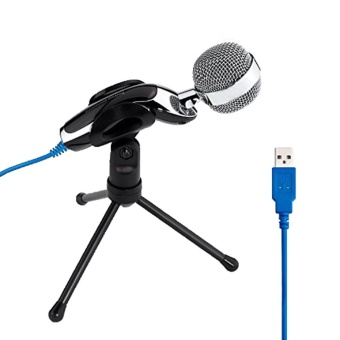 Gambar iooiopo Professional Podcast Studio USB Microphone For Pc LaptopSkype MSN Recording(Silver)   intl