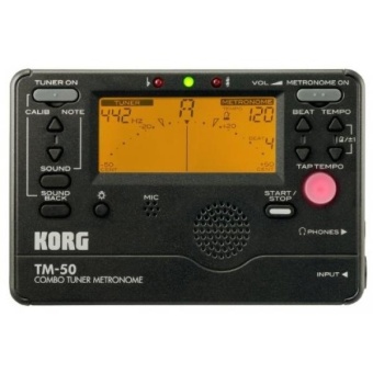 Gambar Korg TM50BK Instrument Tuner and Metronome, Black   intl