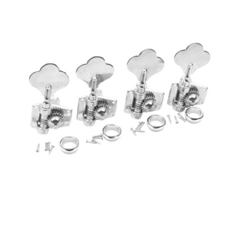 Gambar Musiclily 4 in line Vintage Open Gear Bass Tuners Machine HeadTuning Keys Pegs Set Right Hand for Jazz Precision P BassReplacement, Chrome   intl