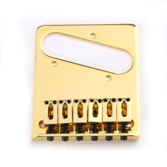 Gambar Musiclily 6 String Electric Guitar Bridge Assembly Saddles forFender Tele Telecaster Electric Guitar Replacement ,Gold   intl