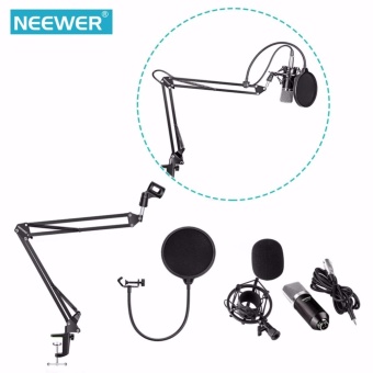 Gambar Neewer NW 700 Professional Studio Broadcasting Recording Condenser Microphone Kit with Microphone stand and Shock Mount(Shock Mount Adjustable Suspension Scissor Arm Stand Mounting Clamp Pop Filter Outdoorfree) intl