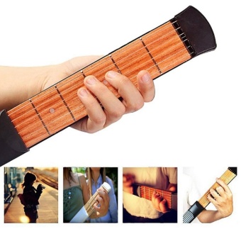 Pocket Guitar 6 Strings Portable Guitar Practice Gadgets 6 Fret Pocket Strings for Beginners Pocket -