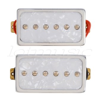 Gambar Single Coil Pickups Bridge and Neck Set for Les Paul LP ElectricGuitar Parts Replacement White Pearl with Chrome Frame   intl