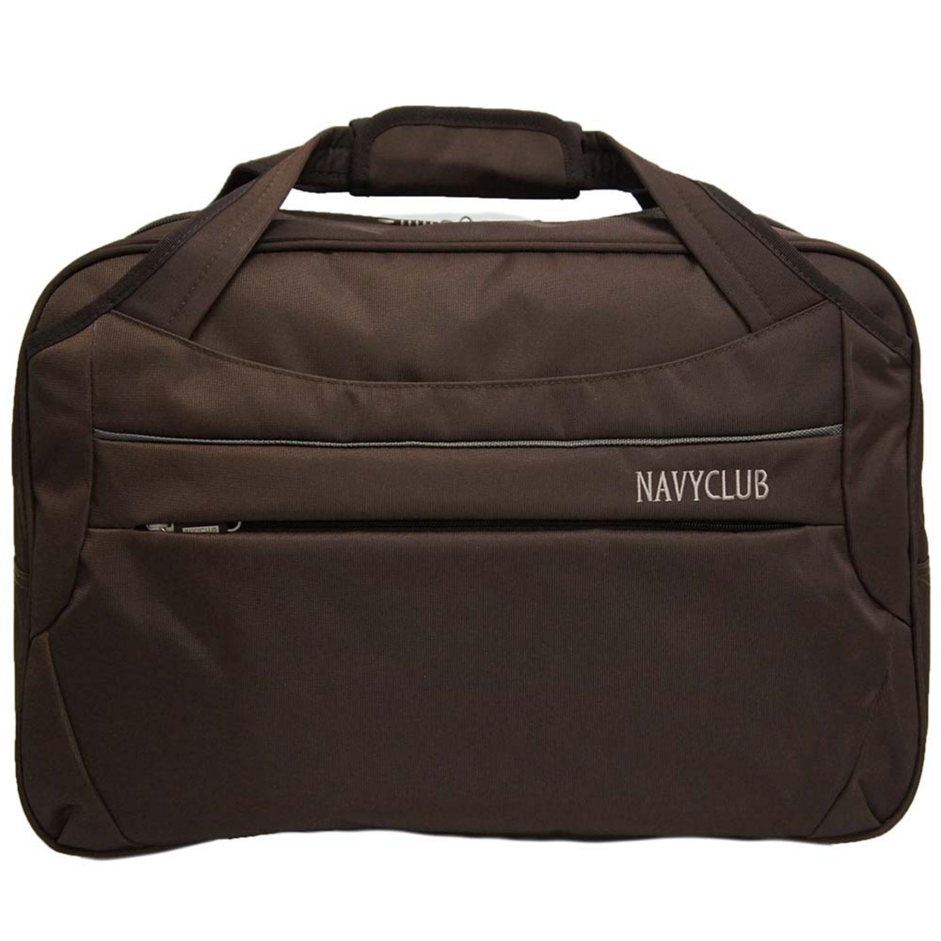 Navy Club Travel bag - Duffle bag - Tas Pakaian Tas Pria Tas Wanita (Tas jinjing Dan Tas Selempang) 2029 - Coffee