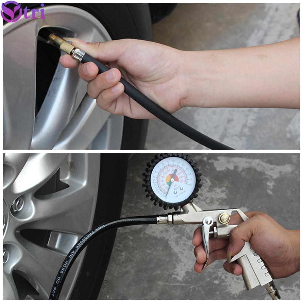YTRI - Universal รถ Air ยางทดสอบความดันเครื่องมือแผงอุปกรณ์รถ Self - locking Inflator สำหรับ