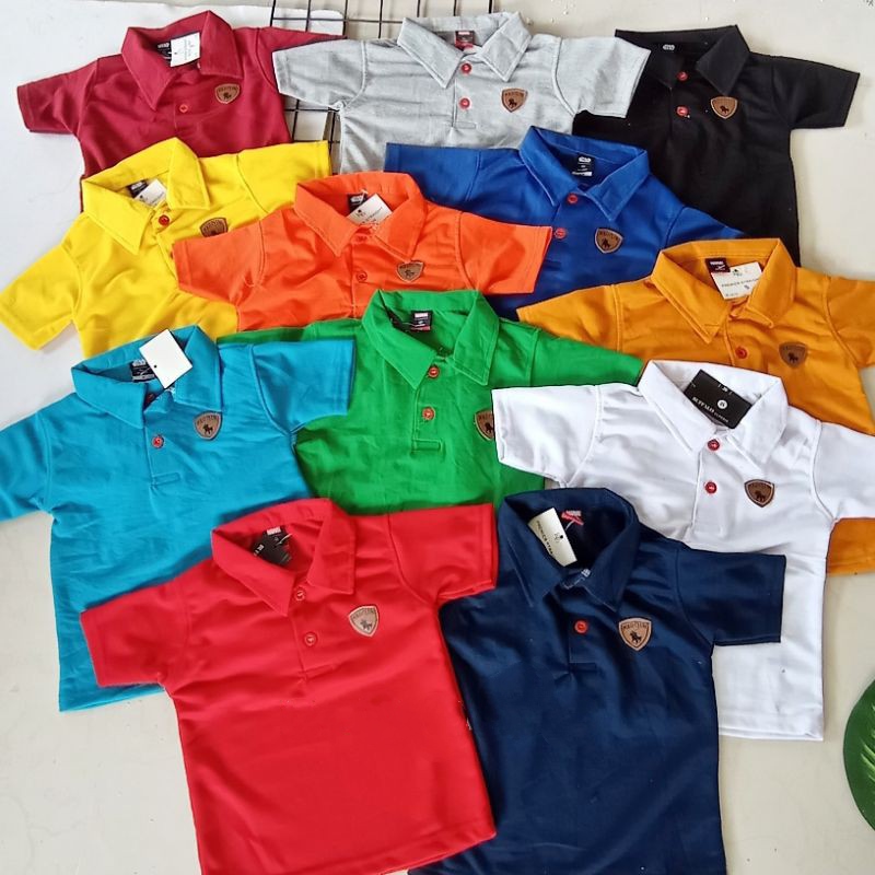PAKET PROMO MURAH 5 PCS Baju Kids Atasan anak pendek Kaos kera polo murah KERAH KANCING 1-7 TAHUN