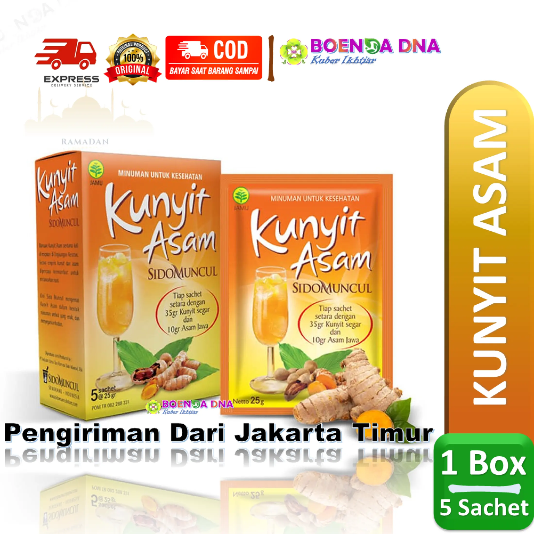 Cod Kunyit Asam Sidomuncul 1 Box Isi 5 Sachet Jamu Kunyit Asam Minuman Kesehatan Pelancar Haid Mencegah Bau Badan Terlaris Lazada Indonesia